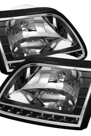 Direct From Manufacturer Ford Expedition Spyder Crystal Headlights - Black - HD-ON-FF15097-LED-BK