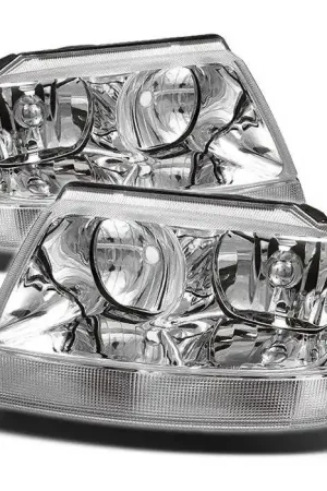 Direct From Factory Jeep Grand Cherokee Spyder Amber Crystal Headlights - Chrome - HD-CL-JGC99-AM-C