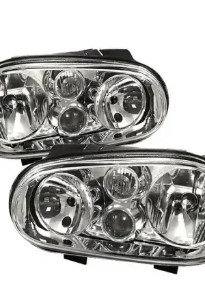 Volkswagen Golf Spyder Crystal Headlights - Chrome - HD-CH-VGOLF99-C Hassle-Free Returns