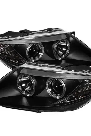 Original BMW Z4 Spyder Halo Projector Headlights - Black - 444-CCAM98-CCFL-SM