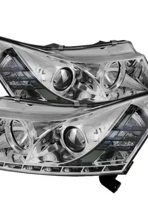 Chevrolet Cruze Spyder Daytime Running LED Projector Headlights - Chrome - 444-CHIP06-HL-SM Save Now