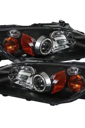 Honda S2000 Spyder CCFL Amber Headlights - Black - PRO-ON-HS2K04-CCFL-AM-BK Free Returns