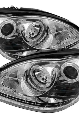 Must Have Mercedes-Benz S Class Spyder Projector Headlights - Xenon HID Model Only - DRL - Chrome - 444-MBW220-HID-DRL-C