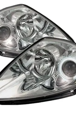 Discount Mitsubishi Eclipse Spyder Projector Headlights - CCFL Halo - Chrome - 444-ME00-CCFL-C