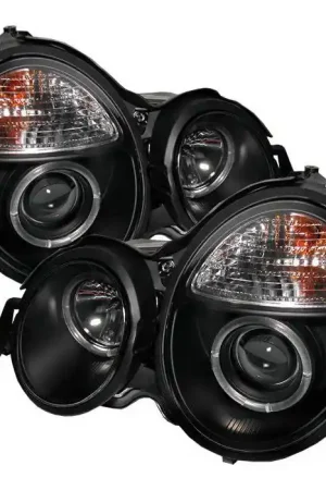 Holiday Sale Mercedes-Benz E Class Spyder Halo Projector Headlights - Black - 444-ME00-CCFL-C
