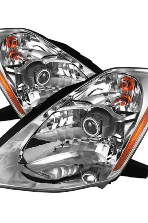 Order Now Nissan 350Z Spyder OEM Style Projector Headlights - Chrome - PRO-ZO-N350Z03-C