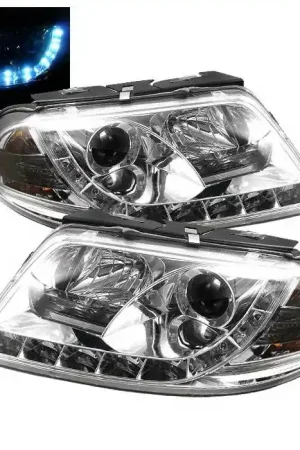 Volkswagen Passat Spyder Daytime Running LED Projector Headlights - Chrome - PRO-YD-VP01-DRL-C Exclusive