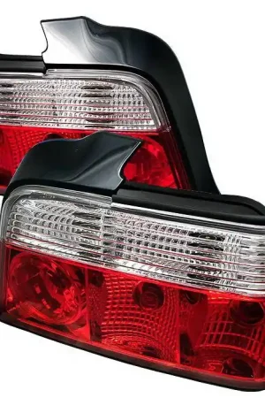 Today Only BMW 3 Series 4DR Spyder Crystal Taillights - Red Clear - 111-BE3692-4D-LED-SM