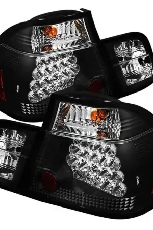 Best Price BMW 3 Series 4DR Spyder LED Taillights - Black - 111-BE4602-4D-LBLED-SM