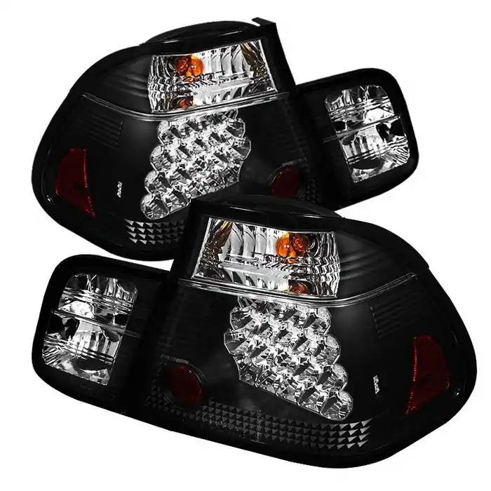 Best Price BMW 3 Series 4DR Spyder LED Taillights - Black - 111-BE4602-4D-LBLED-SM