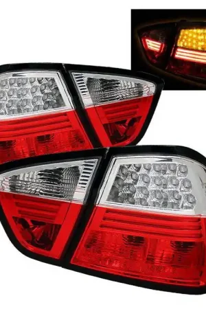 BMW 3 Series 4DR Spyder LED Taillights - Red Clear - ALT-YD-BE9006-LED-RC Professional Grade
