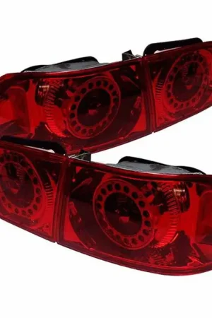 Crafted Honda Civic 2DR & 4DR Spyder LED Taillights - All Red - ALT-YJ9295TLZ4-24D-RD-LED