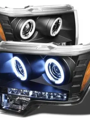 Ford F150 Spyder CCFL LED Projector Headlights - Black - 444-FF25099-1P-G2-CCFL-BK Genuine