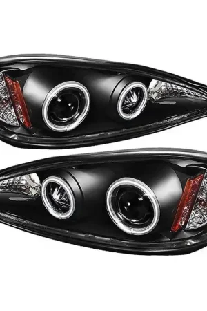 Price Cut Pontiac Grand Am Spyder CCFL LED Projector Headlights - Black - 444-SUBRZ12-BK