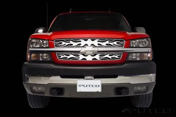 Luxury Chevrolet Silverado Putco Flaming Inferno Stainless Steel Grille - 89137