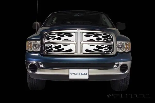 Limited Offer Dodge Ram Putco Flaming Inferno Stainless Steel Grille - 89132