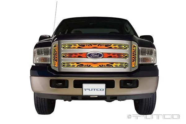 Direct From Factory Ford F350 Superduty Putco Flaming Inferno Stainless Steel Grille - 4 Color - 89355