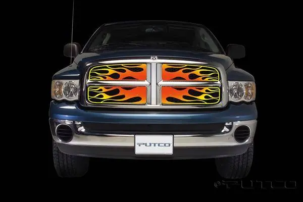 Brand New Dodge Ram Putco Flaming Inferno Stainless Steel Grille - 4 Color - 89332