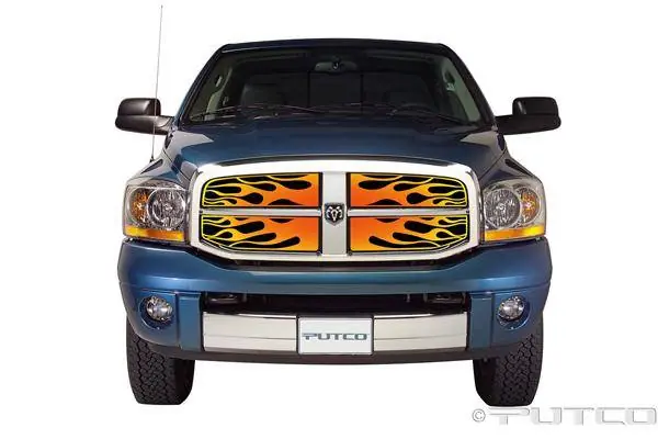 Dodge Ram Putco Flaming Inferno Stainless Steel Grille - 4 Color - 89356 Free Shipping