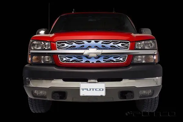 Editor’s Pick Chevrolet Silverado Putco Flaming Inferno Stainless Steel Grille - Blue - 89437