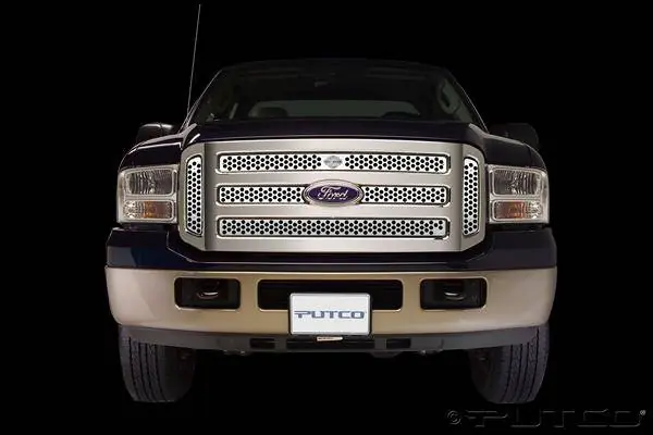 Ford F250 Superduty Putco Punch Grille Insert with Bar & Shield - 52155 Price Drop