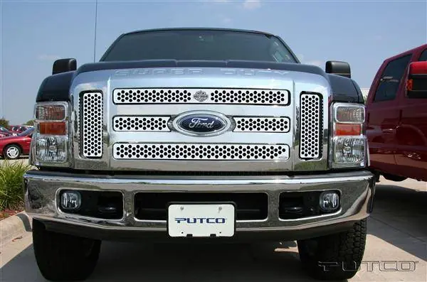 Ford F250 Superduty Putco Punch Grille Insert with Bar & Shield - 52197 Best Price