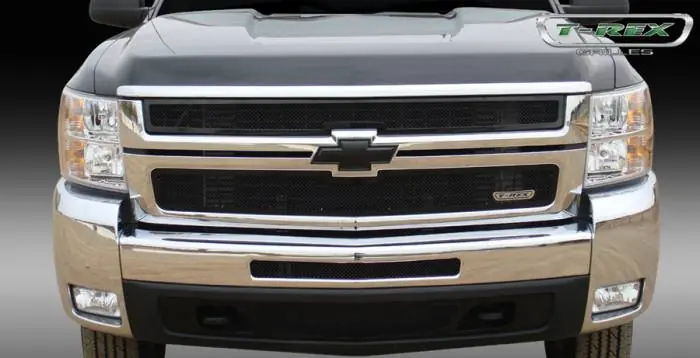 Chevrolet Silverado T-Rex Upper Class Mesh Grille - All Black - 2PC Style - 51112 Genuine