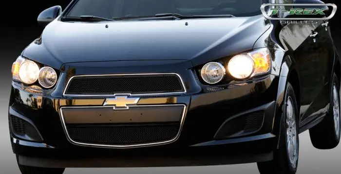 Fresh Stock Chevrolet Sonic T-Rex Upper Class Mesh Grille - All Black - 2PC - 51132