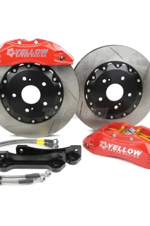 Weekend Sale Yellow Speed Racing YSR 356mm Slotted Disc 6 Pot Front Big Brake Kit B