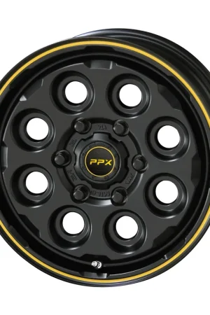 Free Returns AME PPX MIL-8 Alloy Wheel 16x6.0 ET40 4x100 Black/Yellow