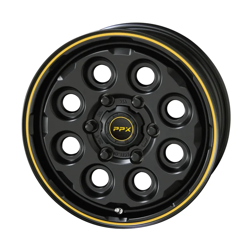 AME PPX MIL-8 Alloy Wheel 15x4.5 ET45 4x100 Black/Yellow Special Offer