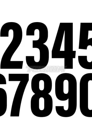 Luxury Tegiwa 240mm MSA Racing/Rally Number Stickers Black - 40 Pack