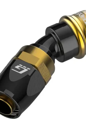 GReddy AN08 30 DEGREE ORB MALE BLACK/GOLD ANODIZED — PMD Premier Motoring Development Last Chance