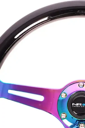 NRG Classic Wood Grain Steering Wheel (350mm) Black Paint Grip w/Neoch — PMD Premier Motoring Development Genuine