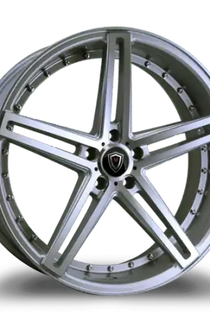 MARQUEE WHEELS M5334 5x120 22x9+35 SILVER / MACHINED Direct From Factory