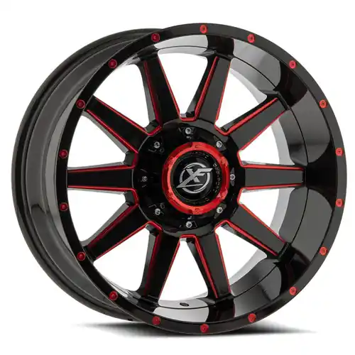Latest XF Off-Road XF-219 8x165.1/8x170 18x9 +0 Gloss Black & Red Milled