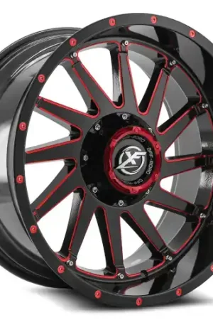 XF Off-Road XF-216 5x127/5x139.7 22x12 -44 Gloss Black & Red Milled Buy Direct