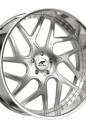 Original Amani Apollo 5x115/5x120 22x10 +20 Brush Center Chrome Lip