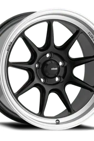 Konig Countergram 5x114.3 18x11+15 Matte Black / Matte Machined Lip Buy Direct