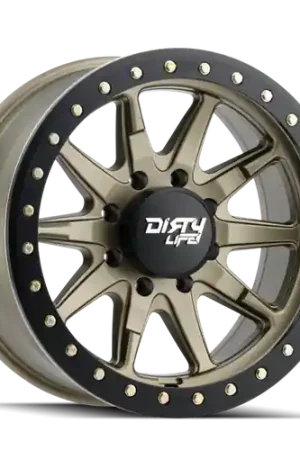 Dirty Life Dt-2 9304 5x127 17x9-12 Satin Gold W/Simulated Beadlock Ring Free Returns