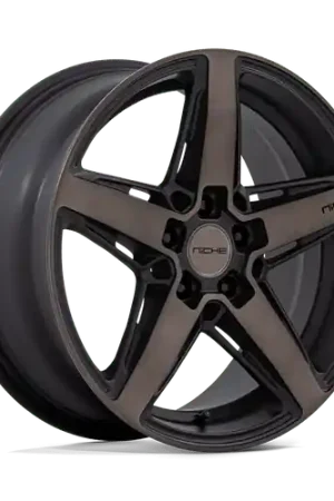 Premium Niche 1PC M271 TERAMO 5X108 18X8 +40 MATTE BLACK WITH DOUBLE DARK TINT FACE