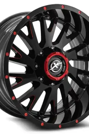 Hot Deal XF Off-Road XF-221 5x139.7/5x150 20x12 -44 Gloss Black & Red Milled