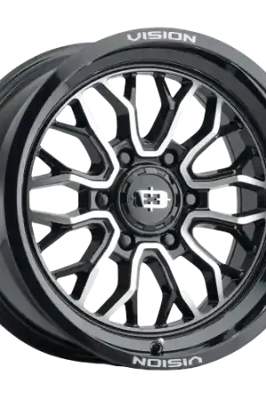 Vision Off-Road 402 Riot 8x180 24x12-51 Gloss Black Machined Face Free Shipping