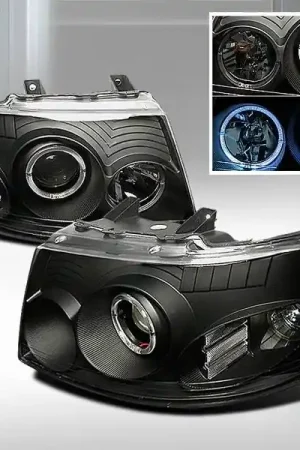 Best Choice Ford Expedition Custom Disco Black Halo Projector Headlights - LHP-EPED03JM-KS