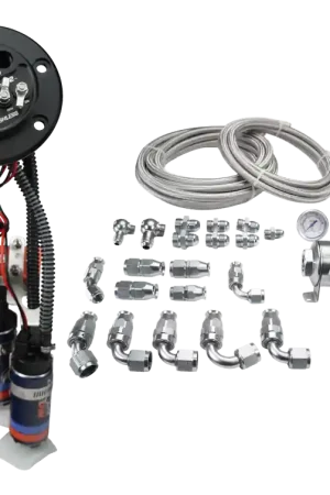 DeatschWerks X2 Series Fuel Pump Hanger w/ Dual DW420 Pumps/PTFE Plumb — PMD Premier Motoring Development Weekend Sale