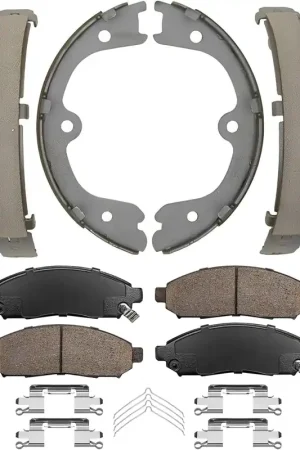 4pc Front Ceramic Brake Pads Rear Brake Shoes Kit Top Rated