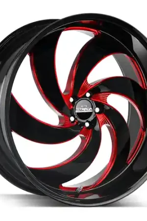 Fan Favorite Strada Street Classics Retro 6 5x127 24x10 +15 Gloss Black Candy Red Milled