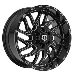 Express Delivery TIS 544BM 5x127/5x139.7 22x14 -76 Gloss Black w/Milled Accents