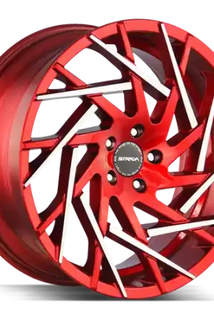 Strada Nido 5x114.3 20x8.5 +35 Candy Red Machined Tips Direct From Factory