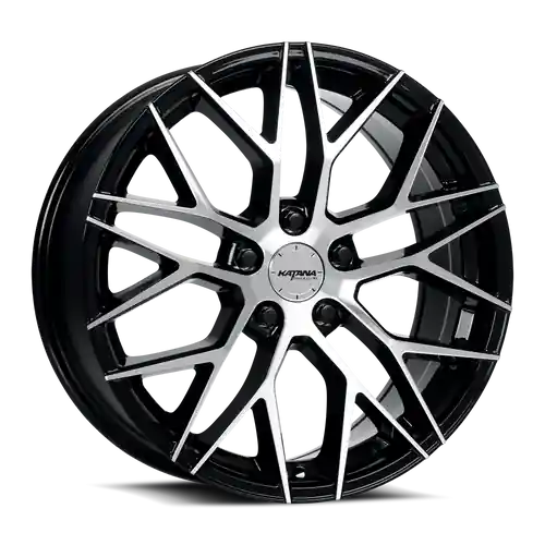 KATANA RACING KR01 5x110 18x8 +40 Glossy Black Machined Face Price Cut